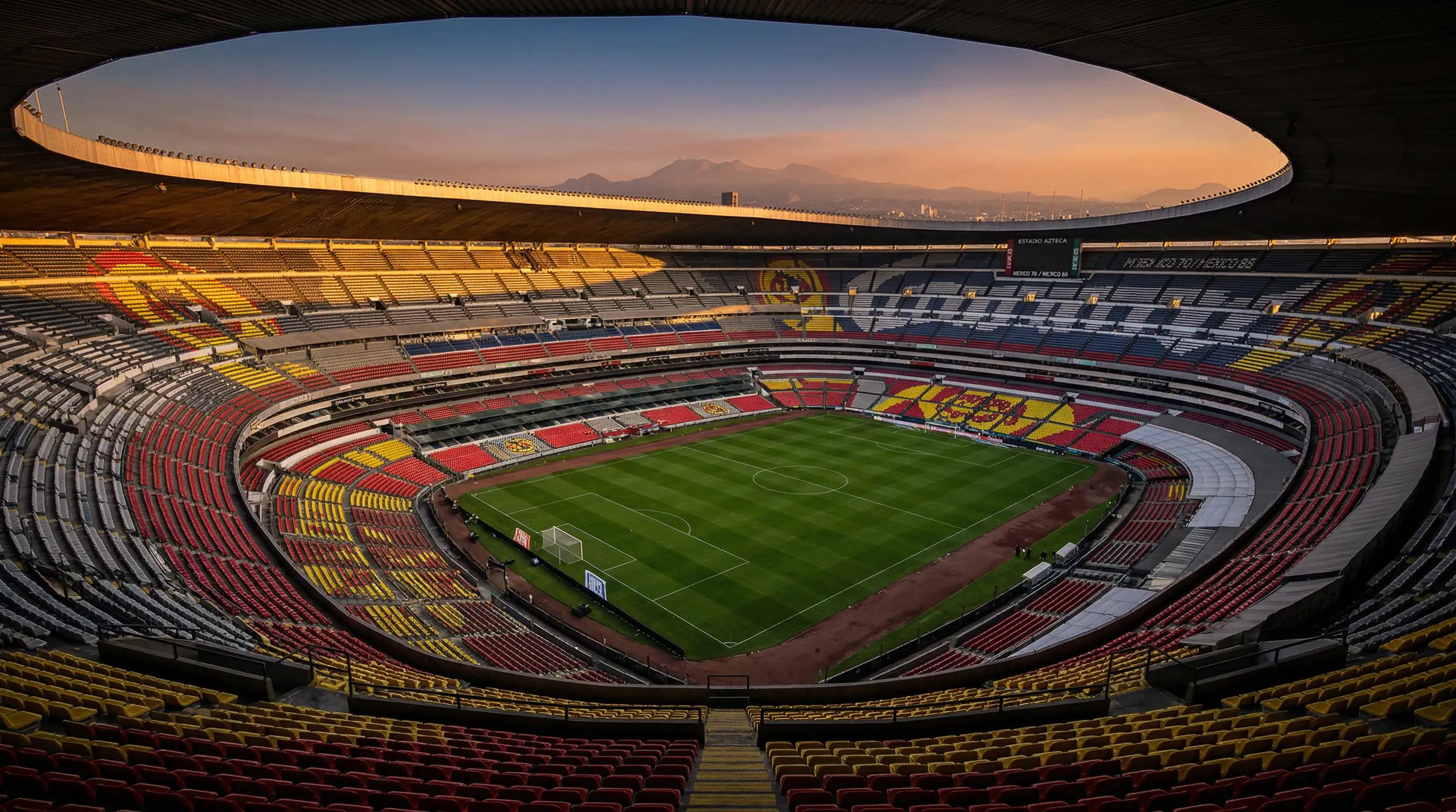 Estadio Azteca v Mexico City před zahajovacím zápasem mistrovství světa 2026