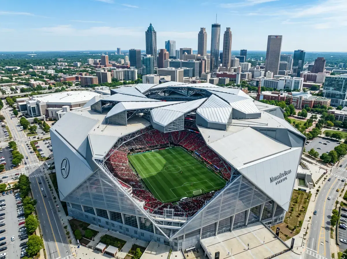 Mercedes-Benz Stadium v Atlantě - místo zápasu Česko versus Jižní Afrika na MS 2026