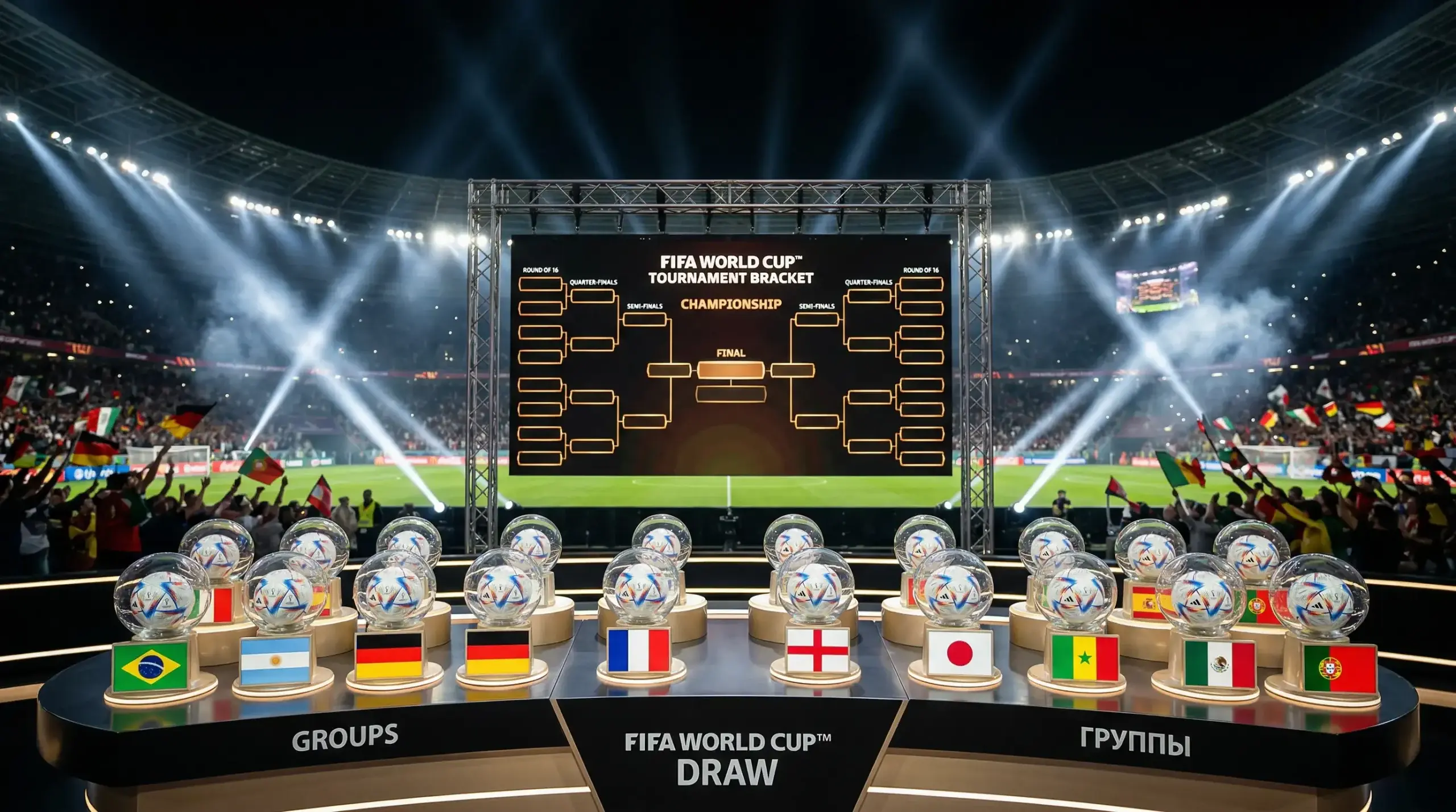 Přehled všech dvanácti skupin mistrovství světa 2026 s 48 týmy