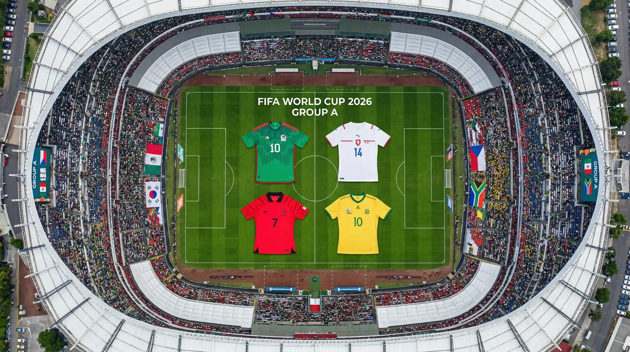 Skupina A na mistrovství světa 2026 s českou reprezentací, Mexikem, Jižní Koreou a Jižní Afrikou